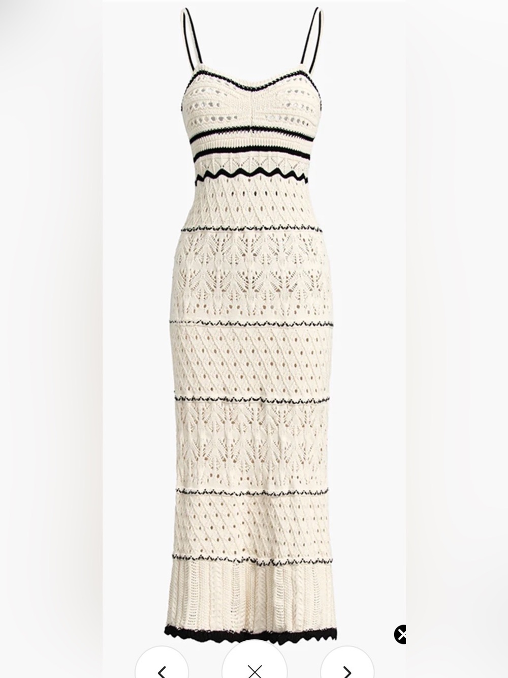 Crochet Knit Dress with Black Trim NWT - Picture 5 of 6